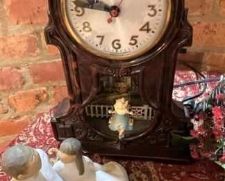 Willow Tree figure; vintage Mastercrafters clock