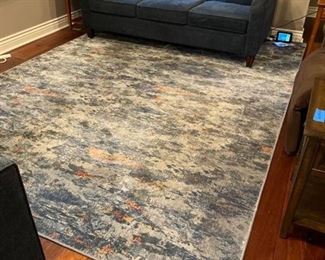 Beautiful blue rug with pad 132 by 96