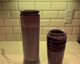 Set of two pottery vases 14 inch tall
