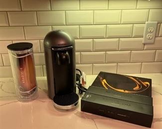 Nespresso maker with coffee pods