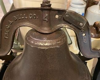Vintage cast iron bell, #4, by C.S. Bell Co., Hillsboro, OH.