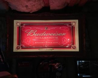 All the lights work on the Budweiser "Millennium" beer sign.