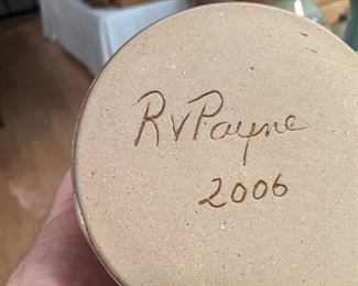 Signature of Ronnie Payne, of Payne Pottery, Emerson, GA.