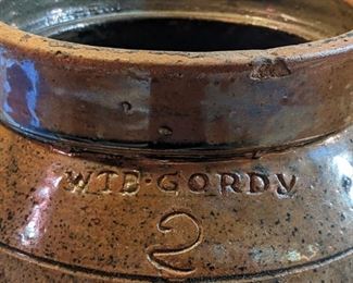 Early "WTE" Gordy Pottery mark, of Aberdeen, GA, later, Cartersville, GA.