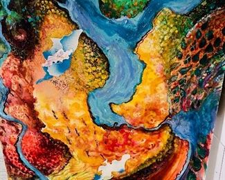 Oversize mixed media canvas, unframed