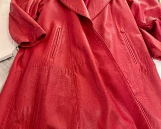 LIPTONS vintage red leather coat.  Made in Canada