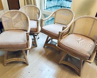 Ficks Reed swivel chairs - set of 4.