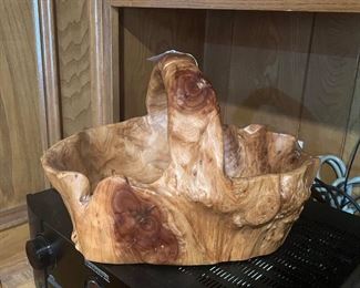 Burl wood basket