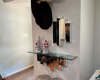 First Place award winning Sable Antelope, mirrored wall shelf (another identical set available)