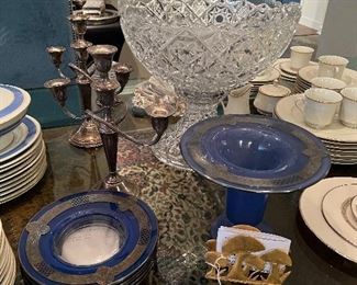 Vintage Paden City Glass (Blue with Silver inlay)