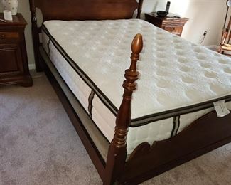 Queen poster bed by Sumter, $325