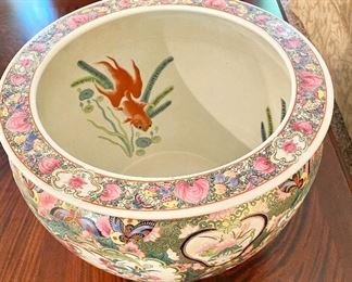 Porcelain Koi Fish Bowl Pot 14"