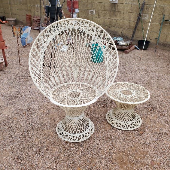 Midcentury Spun Lounge Chair/Ottoman