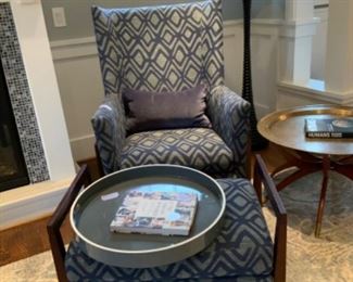 Lee Wooden Framed chair & Ottoman