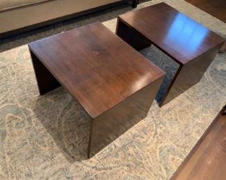 Holland MacRae Ragan Nesting Cocktail Table
Dark Walnut.
55.75w x 26d x 20h overall
24w x 20d x 17h (each cube)
#339
