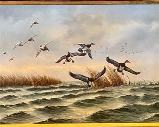 Guy Parsons
Oil on Canvas of Ducks in Flight 24" x 36" 