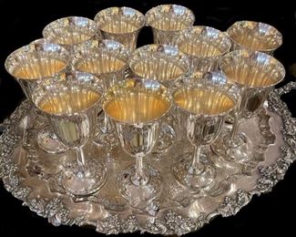 Twelve Sterling Goblets by Wallace