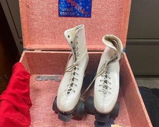 Vintage Roller Skates in Case
