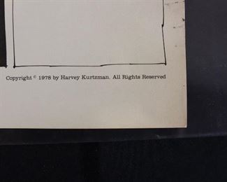 Harvey Kurtzman, Cartoon, signed, 1978