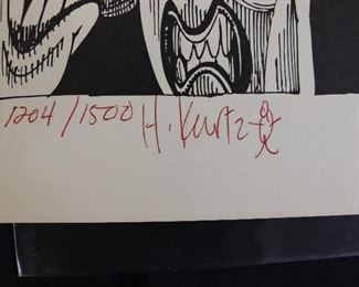 Harvey Kurtzman, Cartoon, signed, 1978