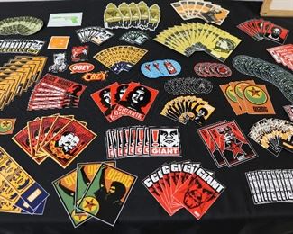 Assorted OBEY Giant stickers, Shepard Fairey