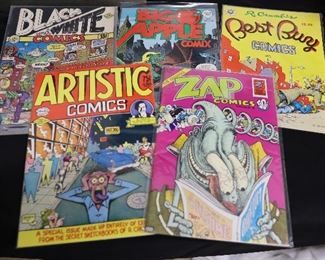 Black and White Comics, Big Apple Comix, Best Buy Comics, Artistic Comics, Zap Comics; R. Crumb