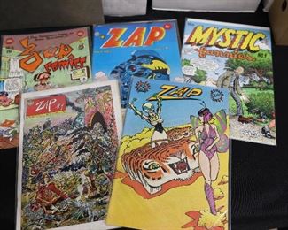 Zap Comix; Mystic Funnies; R. Crumb, Victor Moscoso, S. Clay Wilson, Gilbert Shelton, Spain Rodriguez, Robert Williams, Rick Griffin, Paul Mavrides