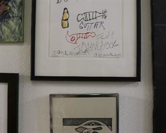 John Lee Hooker, lithograph; possibly lithograph, signed Monroe