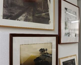 Photographs, various, framed and signed