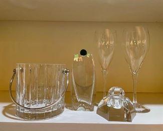 Baccarat "Harmonie" Ice Bucket, "Oceanie" Vase, Inkstand, and Stems