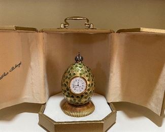 Theo Faberge Clover Clock Egg