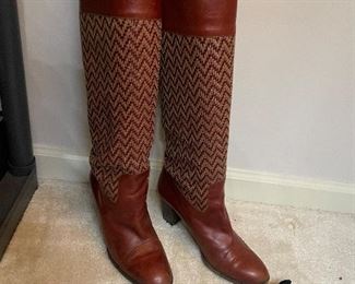 Vintage Yves Saint Laurent Boots and Crocheted Choker