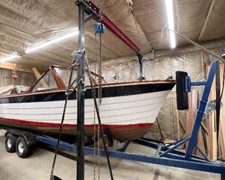 1961 Chris Craft 19’ Sea Skiff Pleasure Inboard Chevy Motor with trailer.