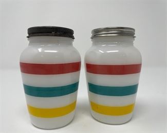 Fire King Colonial Bands Salt and Pepper Shaker Set