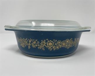 Pyrex Golden Bouquet on Blue Promo 043