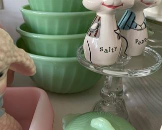 Jadeite pieces, vintage salt and pepper shakers, and more!