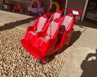 4 baby and toddler buggy for daycare and preschool. 5 point harness on each seat. 