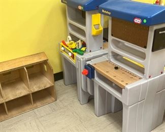 Work bench for kids. Tools for kids. Doll house.