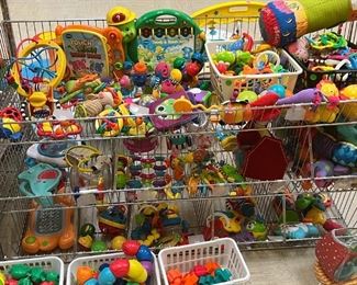 HUGE SELECTION of baby toys. ALL kinds. Rattles, soft books, blocks, computers, music toys, soft toys