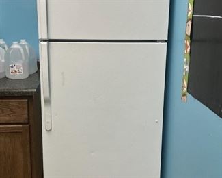 Fridge with freezer. white