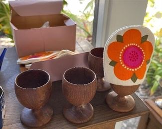 Denmark - wooden eggcups with covers by Lena Eklund