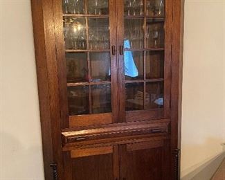 Antique cherry corner cabinet 