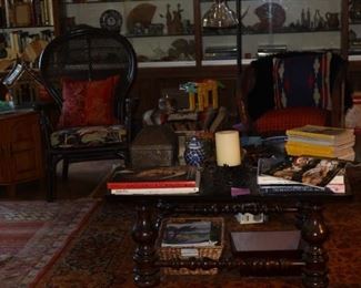 Vintage Spanish Style Glass Top Coffee Table