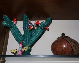Spanish Hamdmade Cactus - Antique Pottery - Folk Art