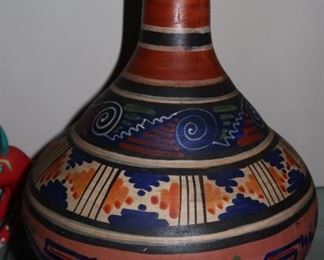 Vintage Terra Cotta Hand Painted Mexican Pottery