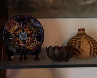 Spanish Bowl - Wooden Bowl - Mexican Vase