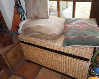 Wicker Storage Bench - Pillows from Mexico