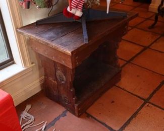 Vintage Handcrafted Spanish Mission Style Rustic Side Table