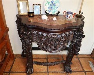 Antique Ornate Marble Top Table