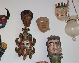 Vintage Hand -Crafted Wooden Mask